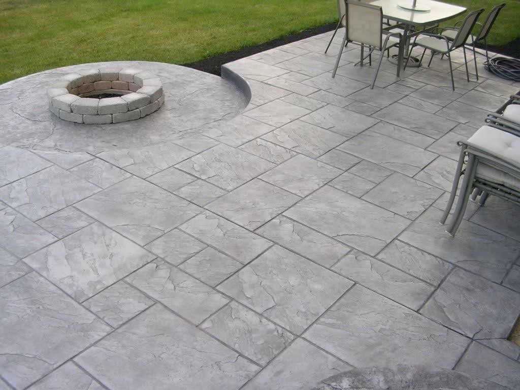 A concrete patio