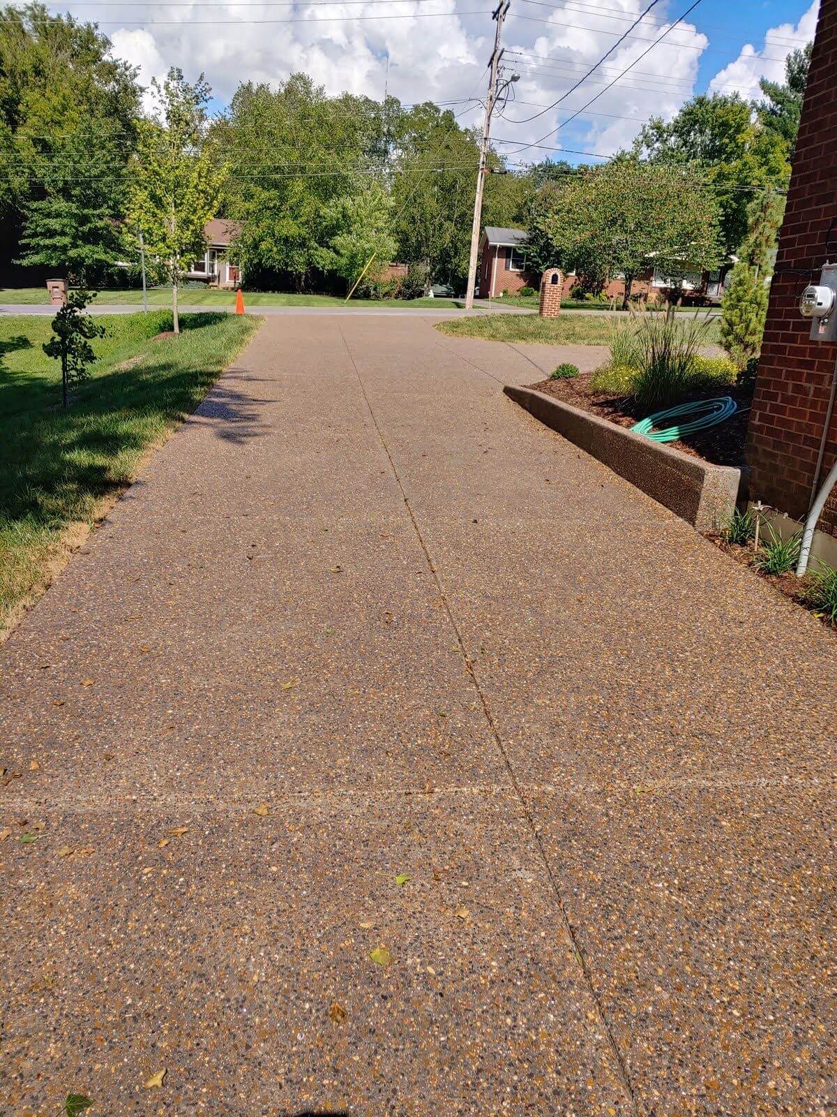 An aggregate concrete driveway
